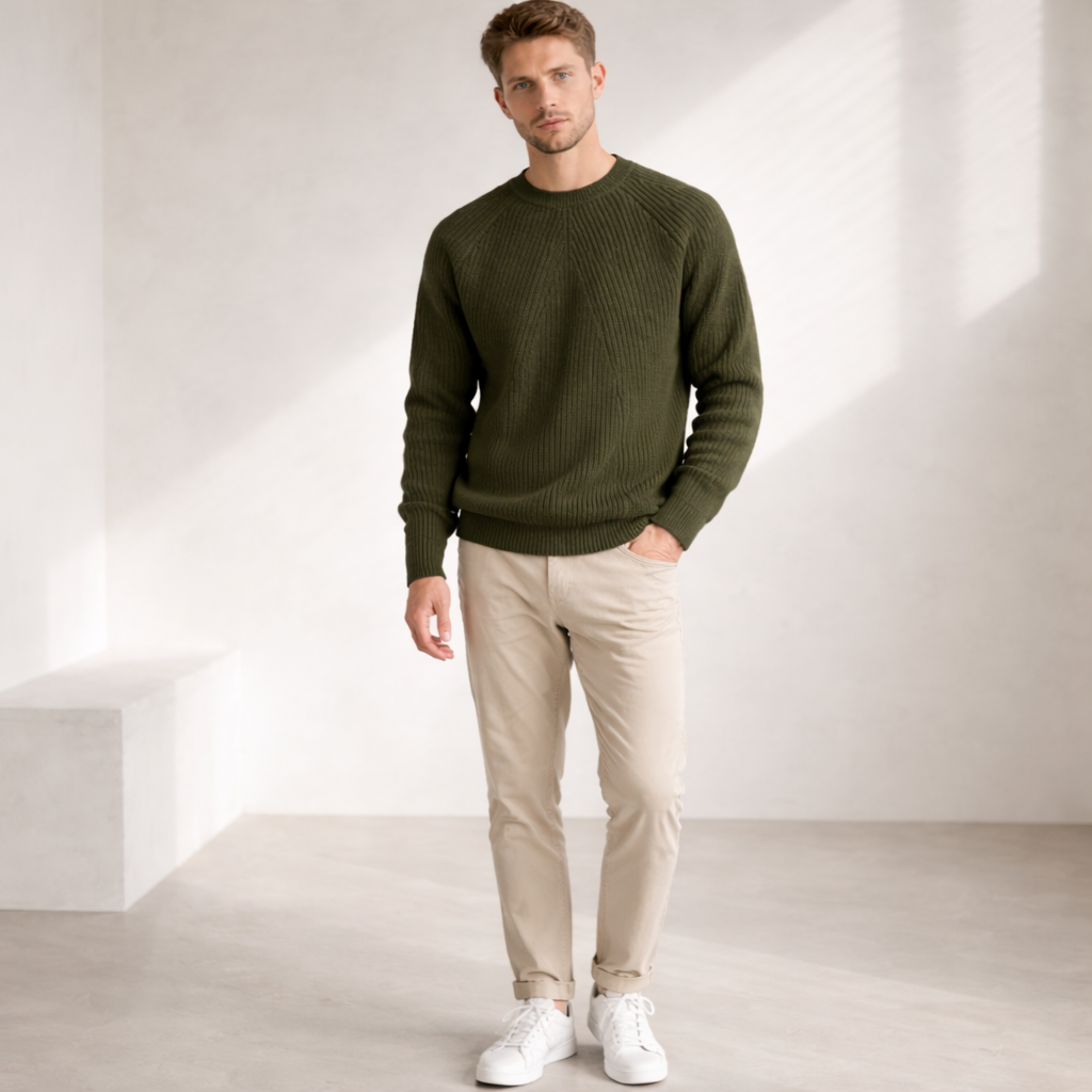 Pull Tricot | Raglan Côtelé | Tissu Premium Doux