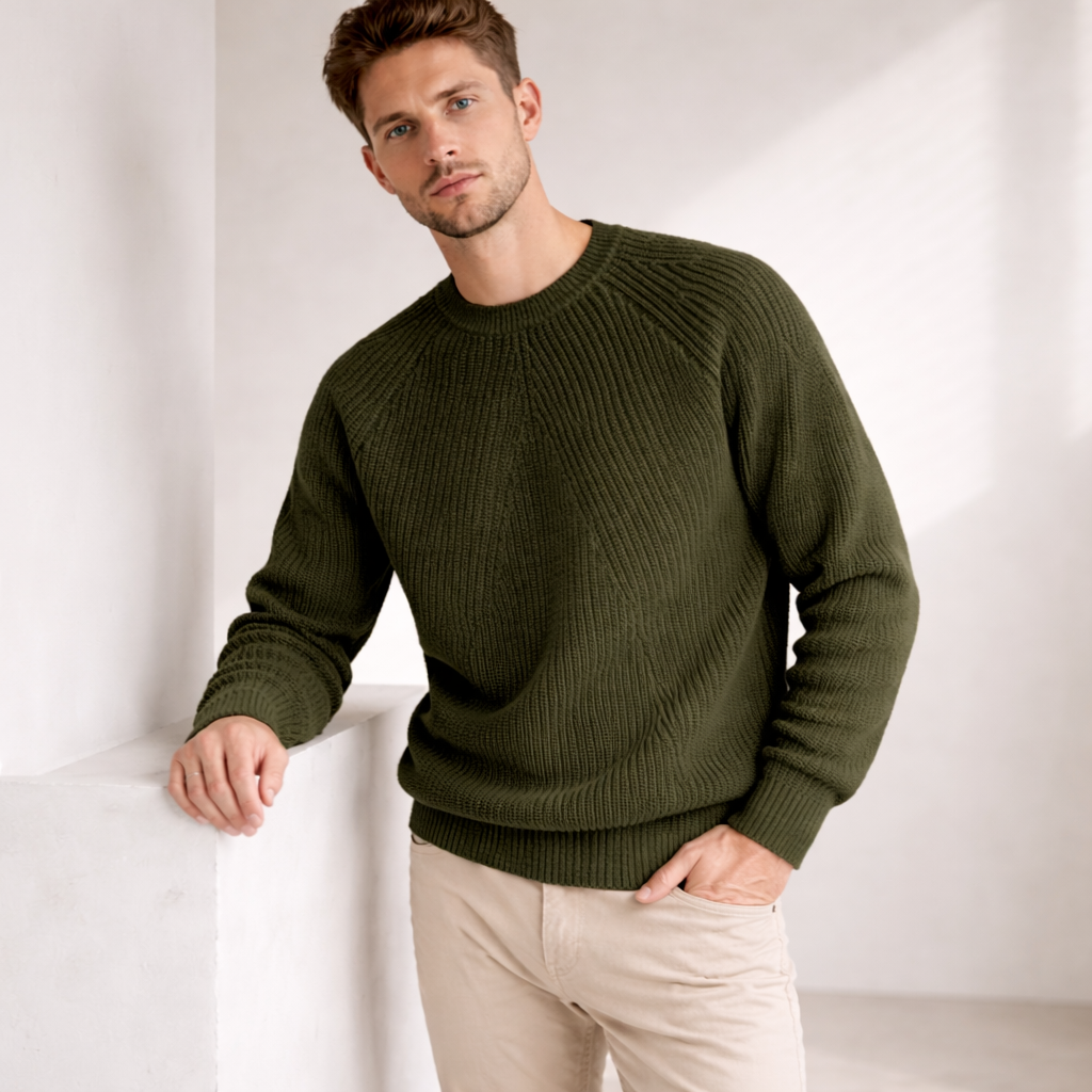 Pull Tricot | Raglan Côtelé | Tissu Premium Doux
