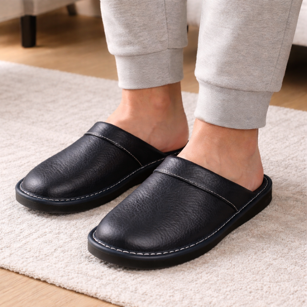 Pantoufles Cuir Homme | Enfiler Facile | Confort Intérieur
