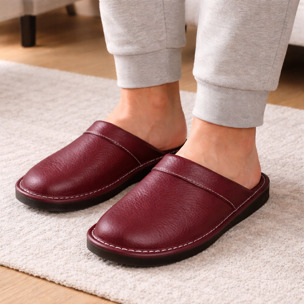 Pantoufles Cuir Homme | Enfiler Facile | Confort Intérieur