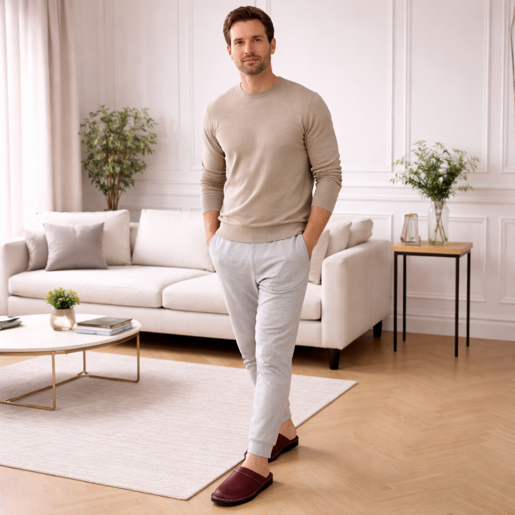 Pantoufles Cuir Homme | Enfiler Facile | Confort Intérieur
