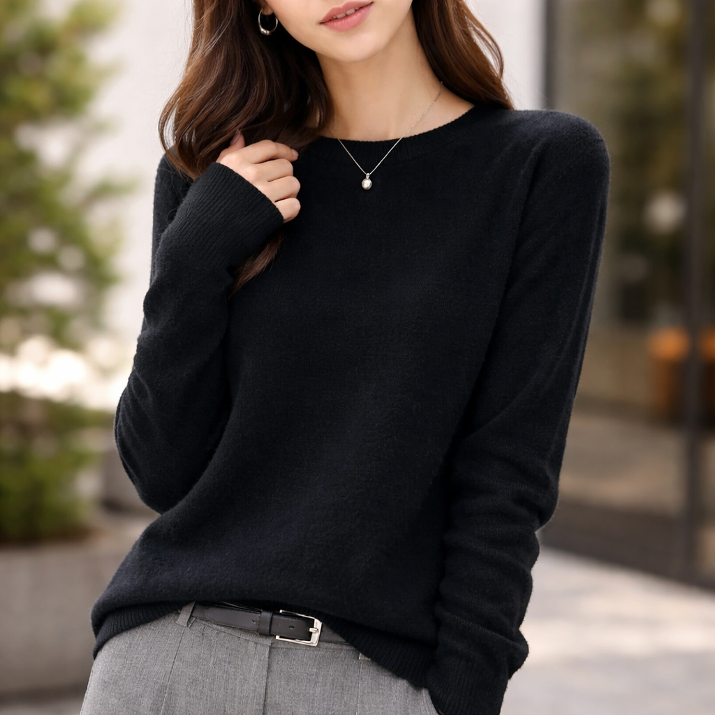 Pull Femme Col Rond | Tricot Léger Élégant