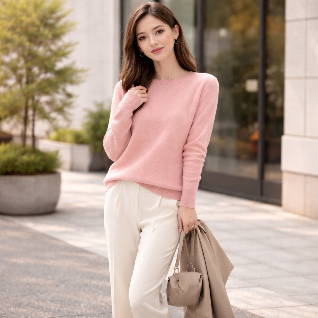 Pull Femme Col Rond | Tricot Léger Élégant