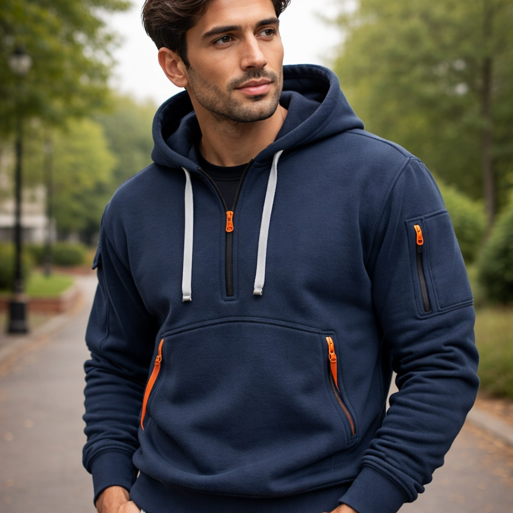 Sweat-shirt à Capuche pour Homme | Fermeture Zippée | Confort Quotidien