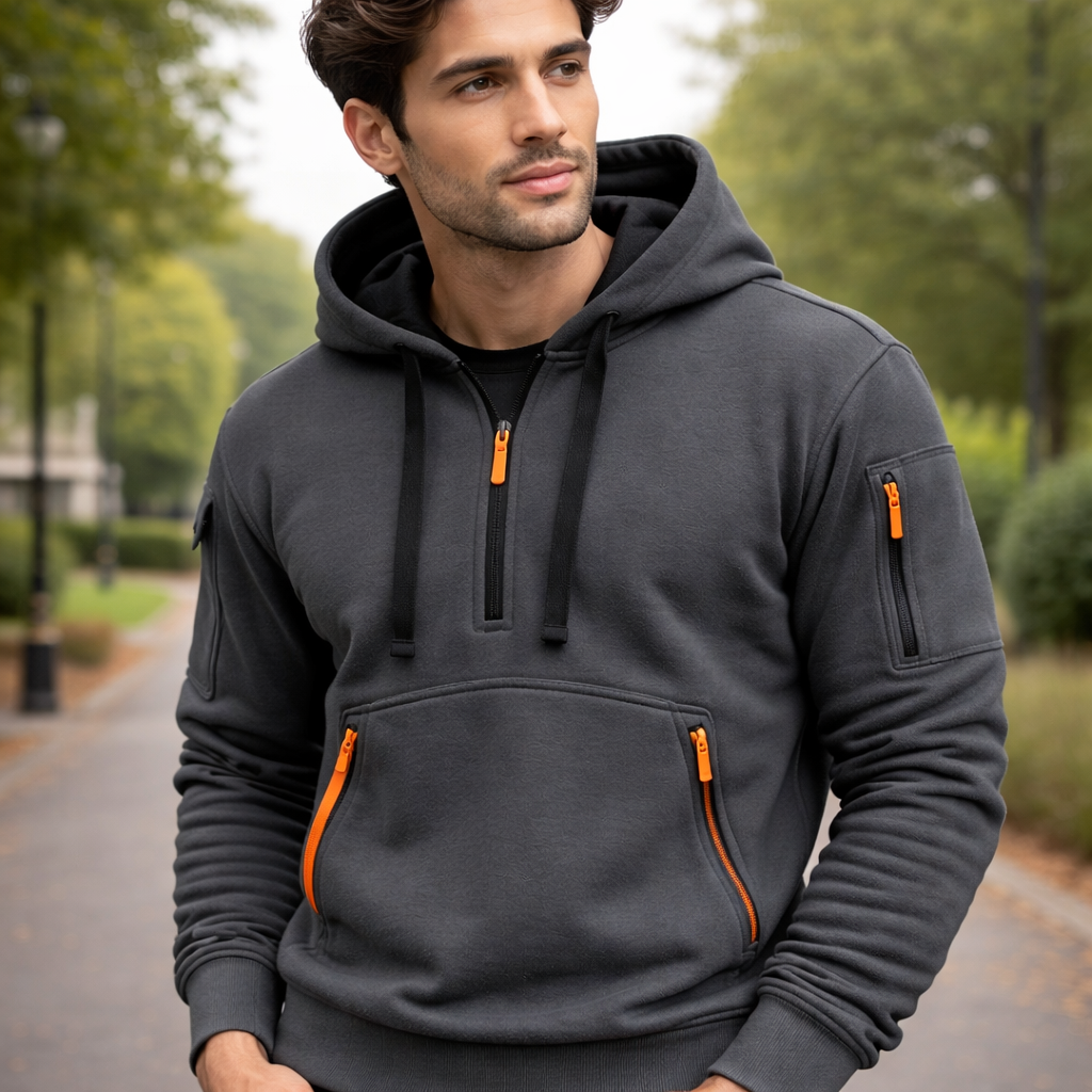 Sweat-shirt à Capuche pour Homme | Fermeture Zippée | Confort Quotidien