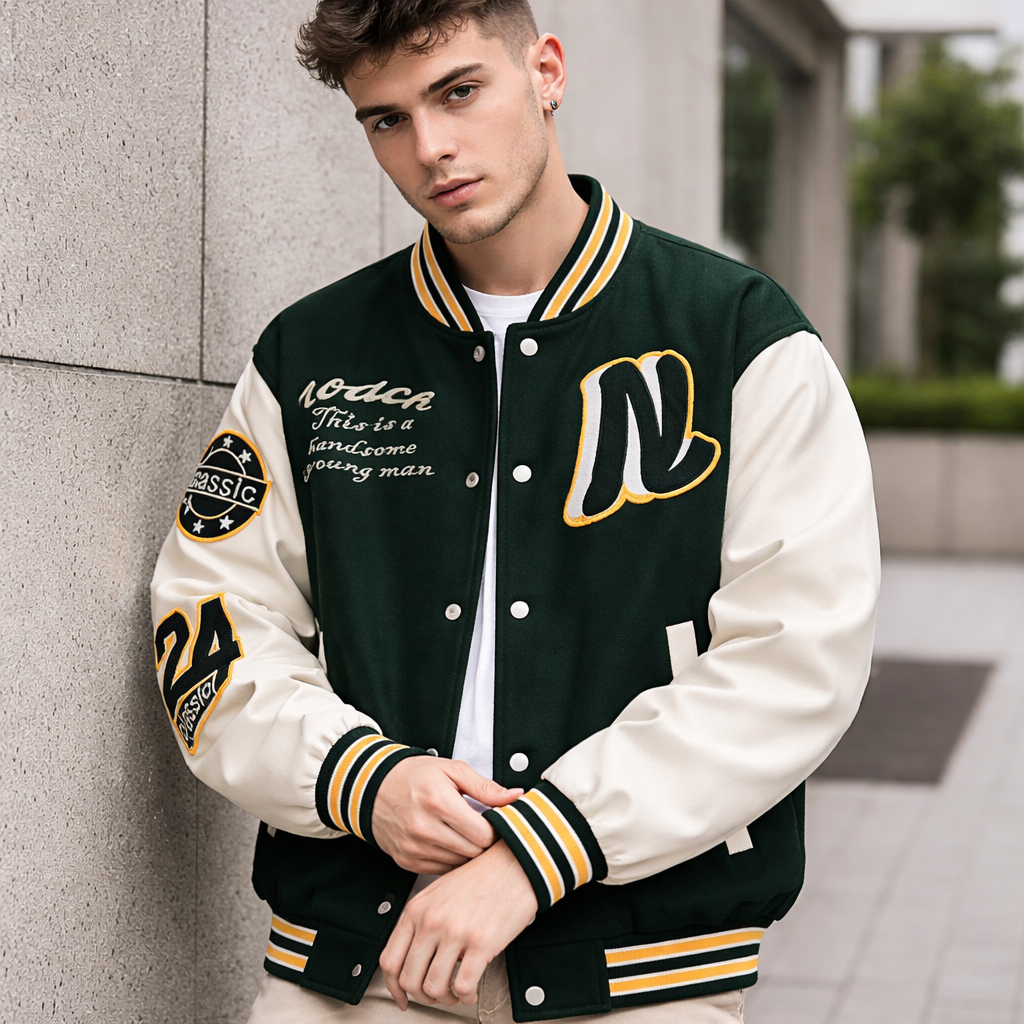 Veste Varsity Homme | Style Baseball | Streetwear Décontracté