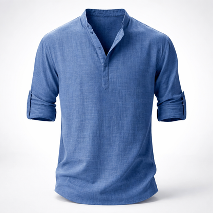 Chemise Henley Homme | Lin Léger Été Casual