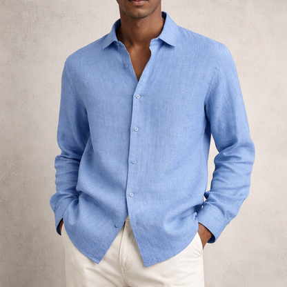 Chemise lin homme | Respirante, manches longues