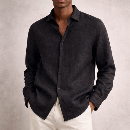 Chemise lin homme | Respirante, manches longues