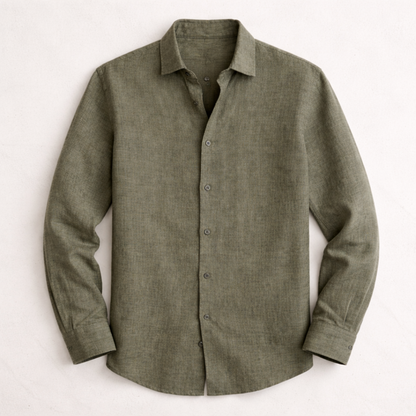 Chemise lin homme | Respirante, manches longues