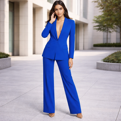 Ensemble Tailleur Femme | Blazer Ajusté | Tenue de Bureau Formelle