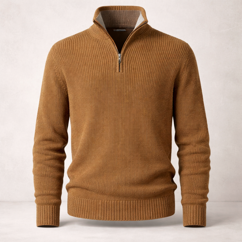 Pull Homme | Fermeture Éclair | Tricot d'Hiver
