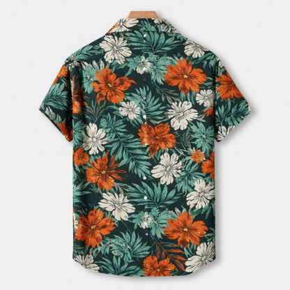 Chemise Homme Imprimé Tropical - Manches Courtes Été