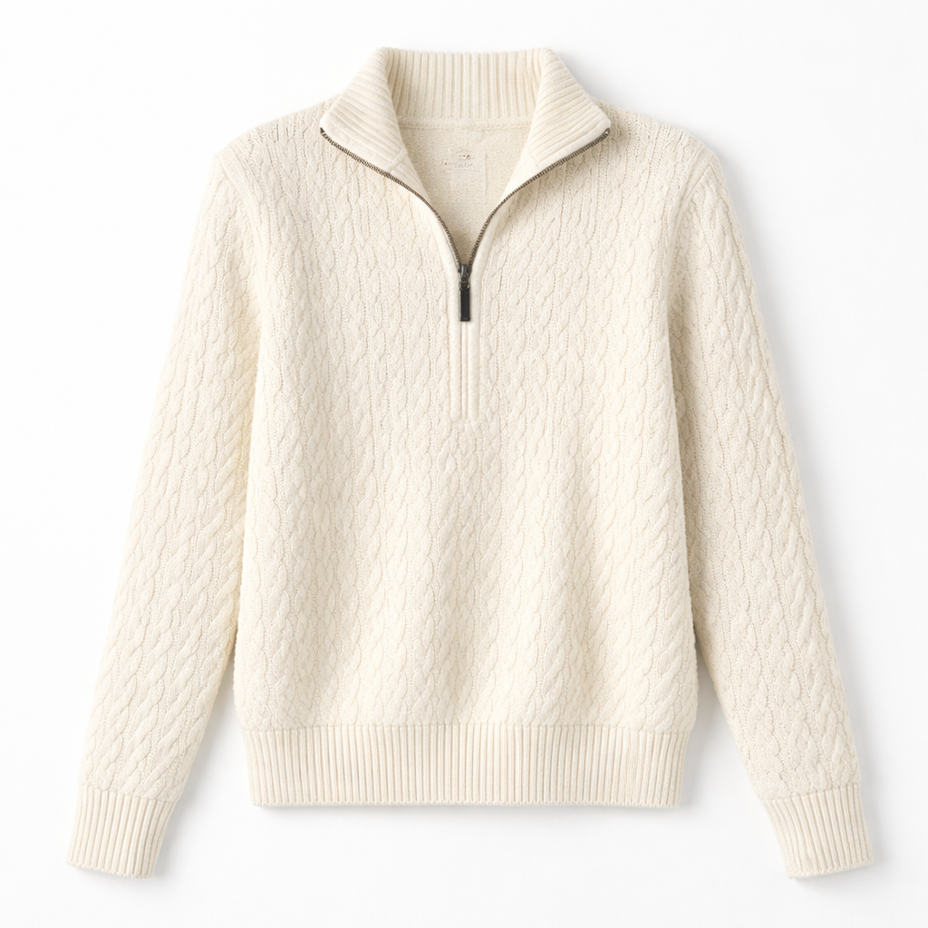 Pull en tricot - fermeture éclair - confortable - élégant