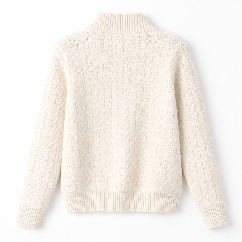 Pull en tricot - fermeture éclair - confortable - élégant