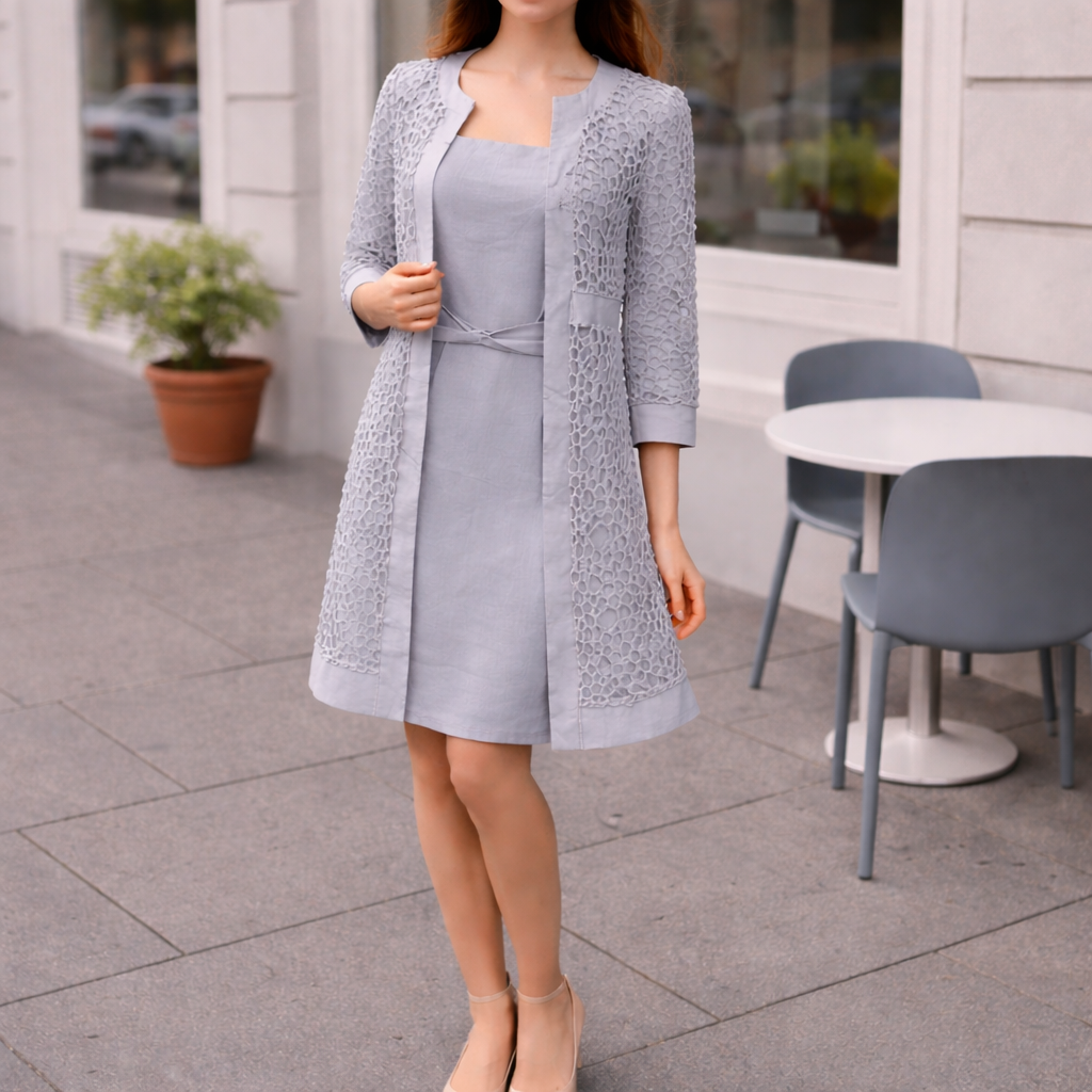 Parisfemme - Robe Deux-Pièces - Dentelle Délicate - Élégante Femme