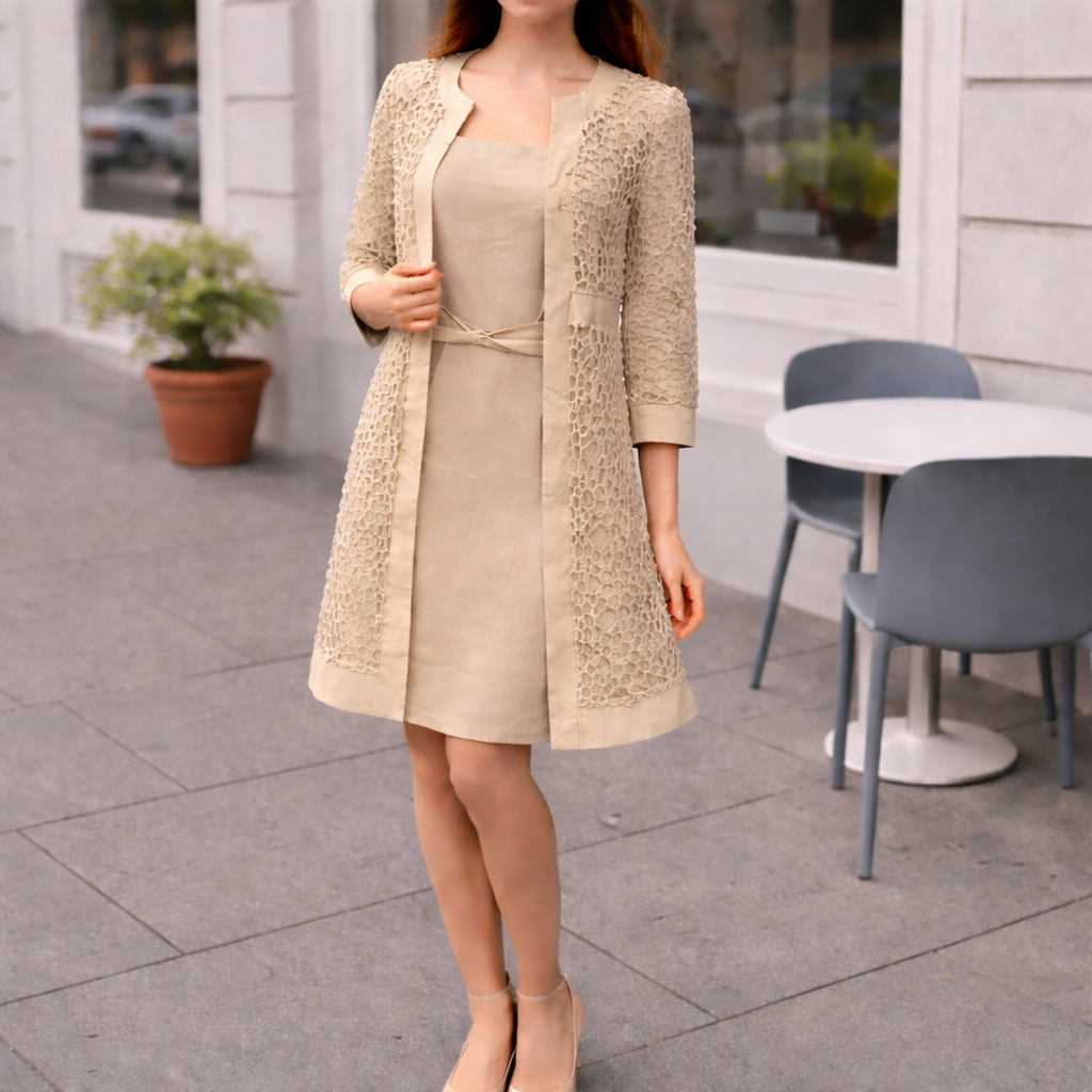 Parisfemme - Robe Deux-Pièces - Dentelle Délicate - Élégante Femme