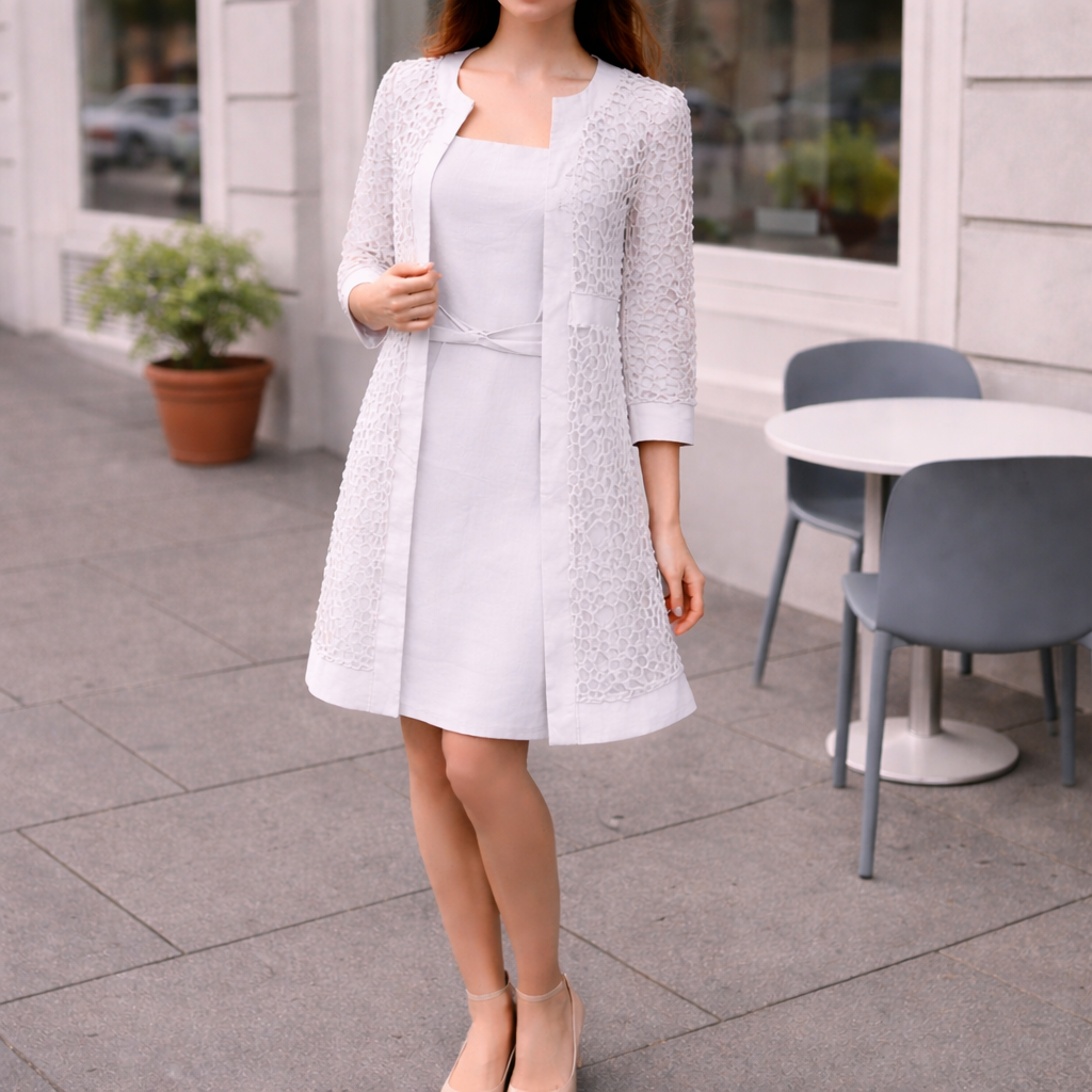 Parisfemme - Robe Deux-Pièces - Dentelle Délicate - Élégante Femme