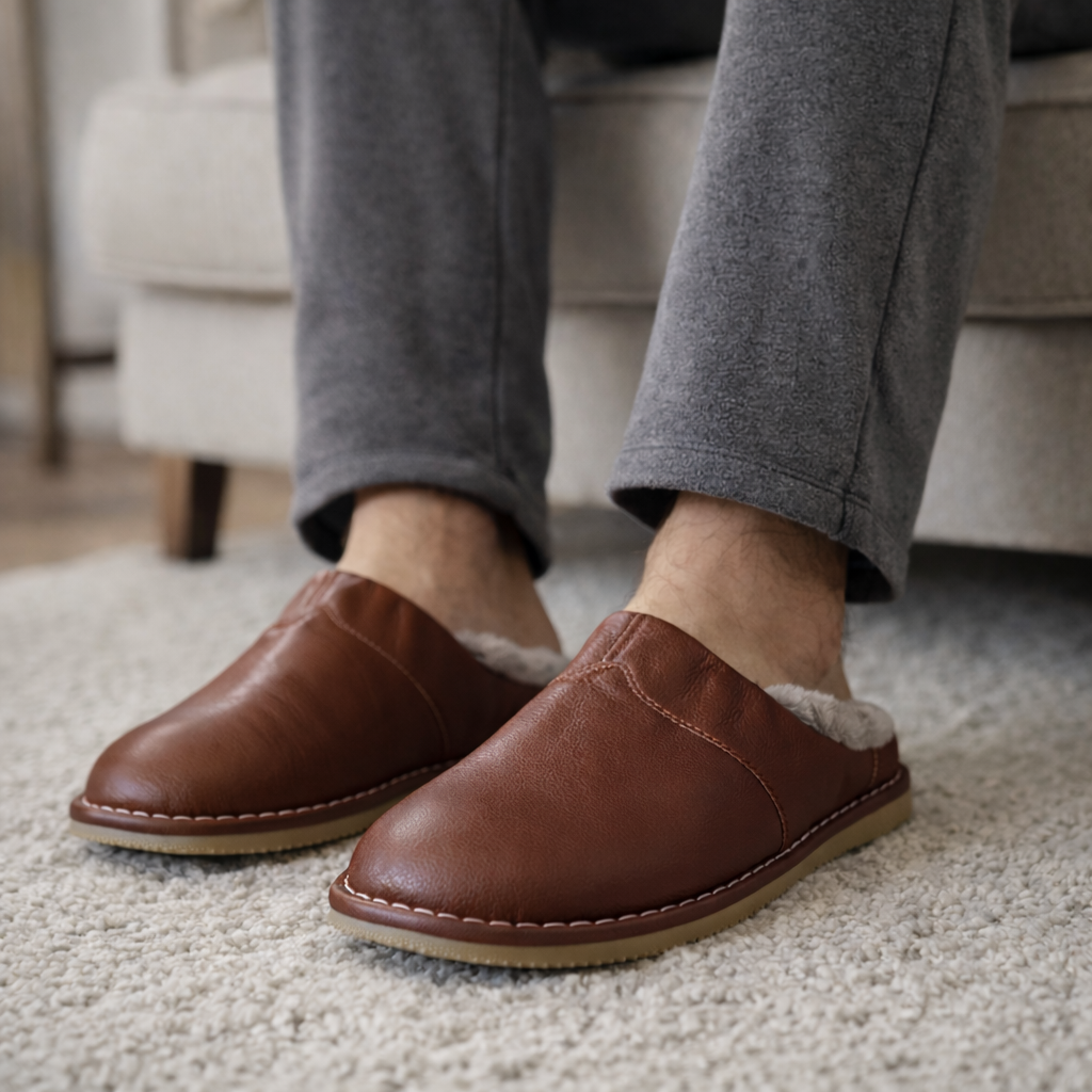 Wasserdichte Ledersandalen für Herren – bequem und warm