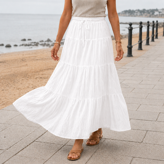 Jupe Maxi | Jupe Plissée Taille Haute Femme | Confortable