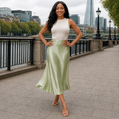 Jupe Midi Taille Haute | Style Fluide | Confort Assuré