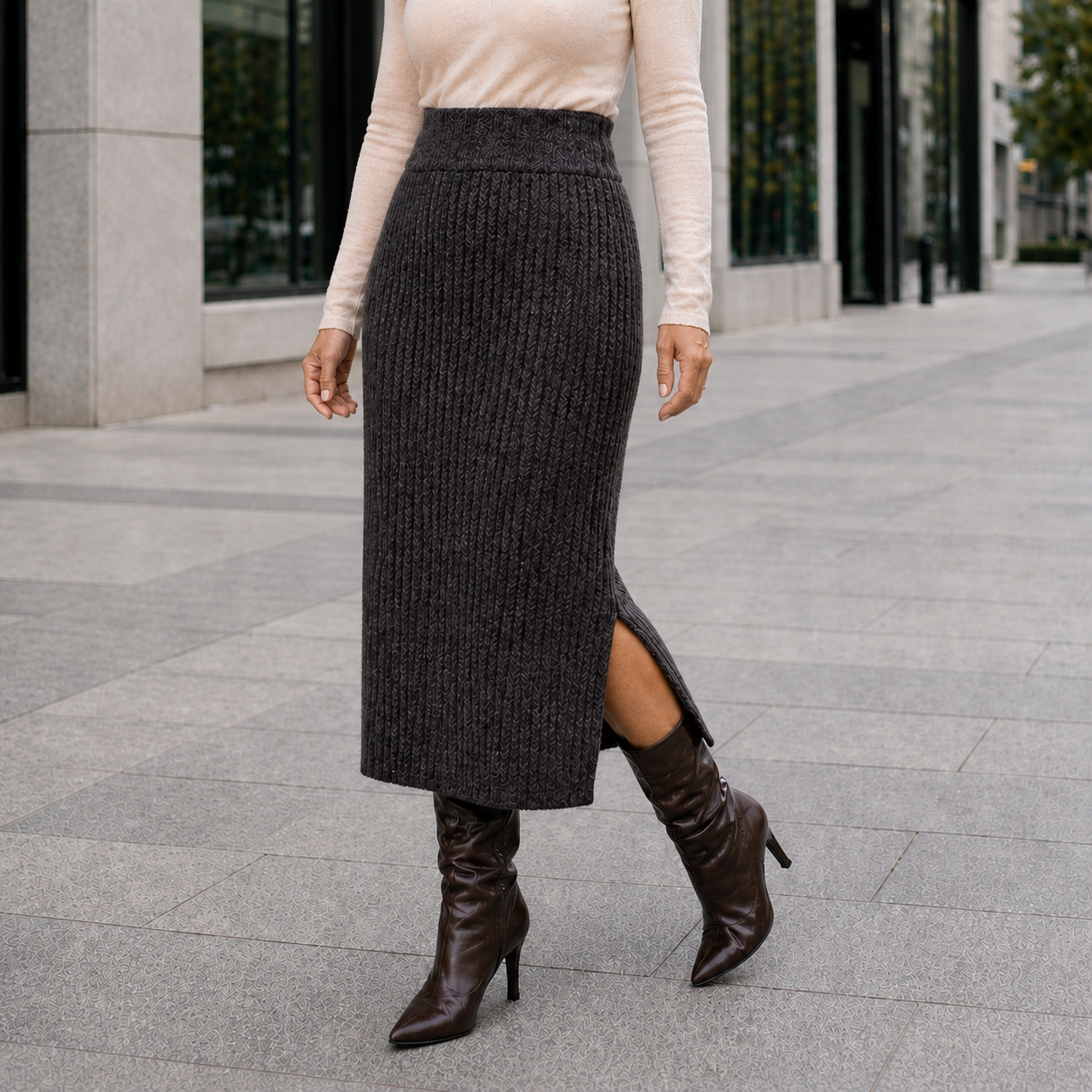 Jupe Chaleur Confort Assuré Style Élégant Hiver Femme