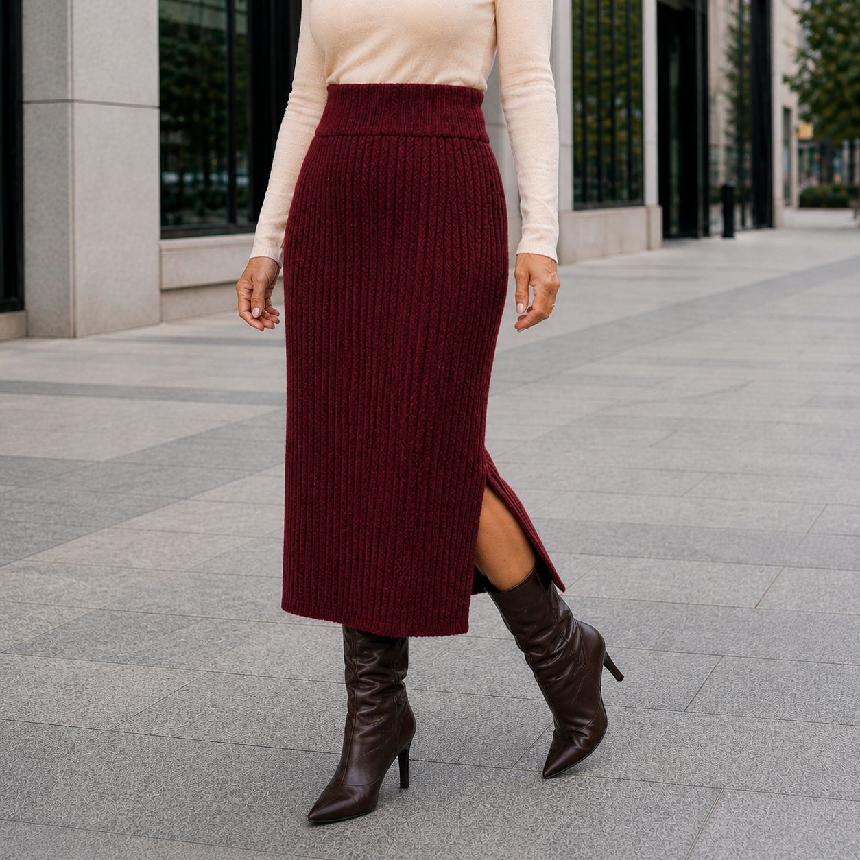 Jupe Chaleur Confort Assuré Style Élégant Hiver Femme