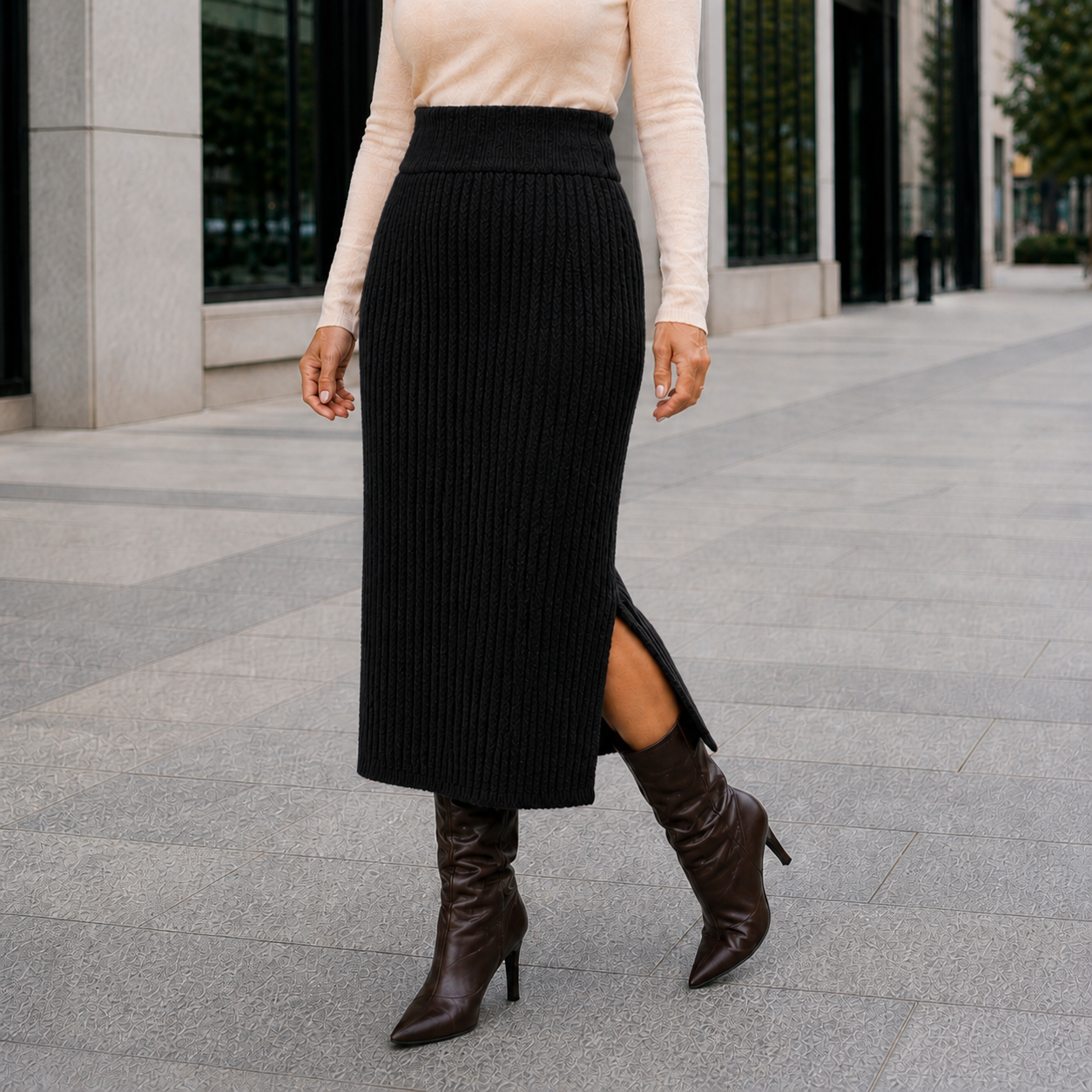 Jupe Chaleur Confort Assuré Style Élégant Hiver Femme