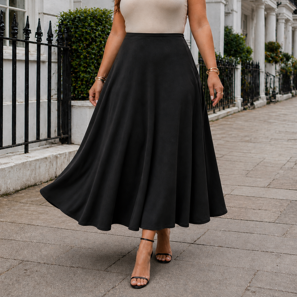 Jupe Maxi Femme Design Noir Casual Chic