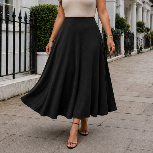 Jupe Maxi Femme Design Noir Casual Chic