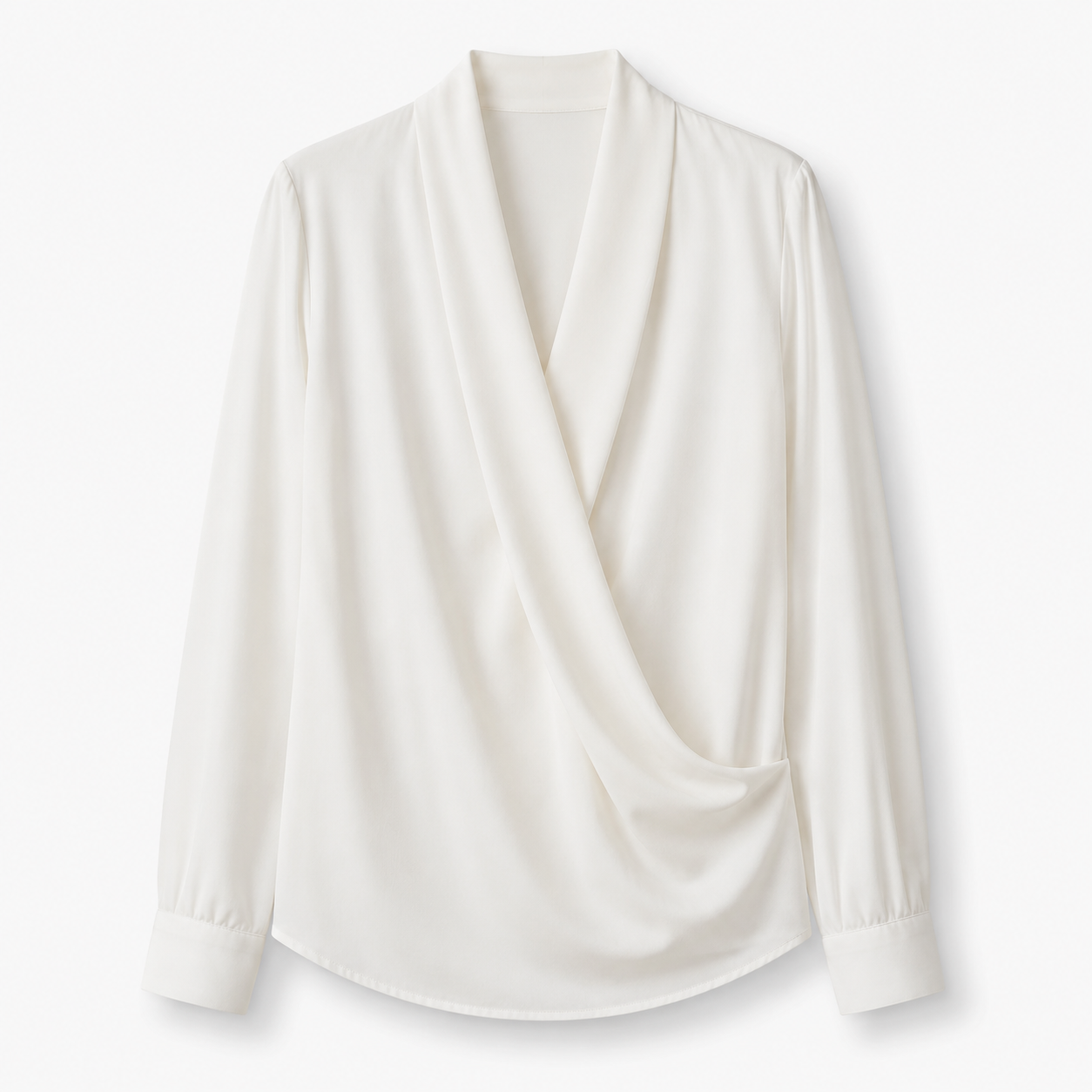 Blouse Élégante Col V - Manches Bouffantes - CURVYZ