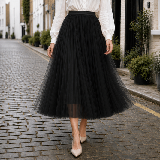 Jupe Midi Taille Haute Design Élégant Confort Assuré