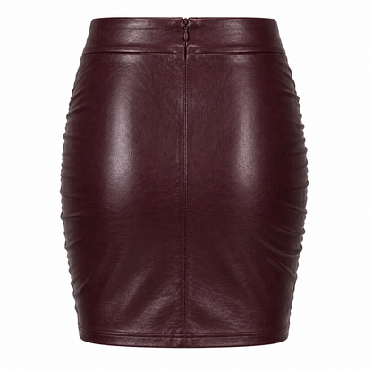 Jupe Midi en Cuir Synthétique | Silhouette Flatteuse | Ourlet Asymétrique