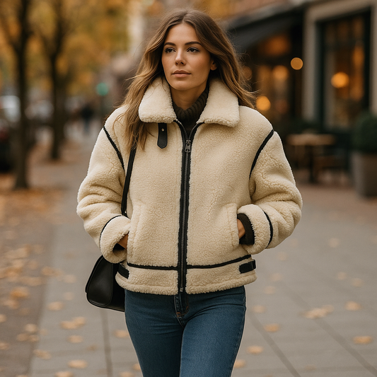 Parisfemme - Veste Femme Teddy Fury MAE - Élégante - Chic