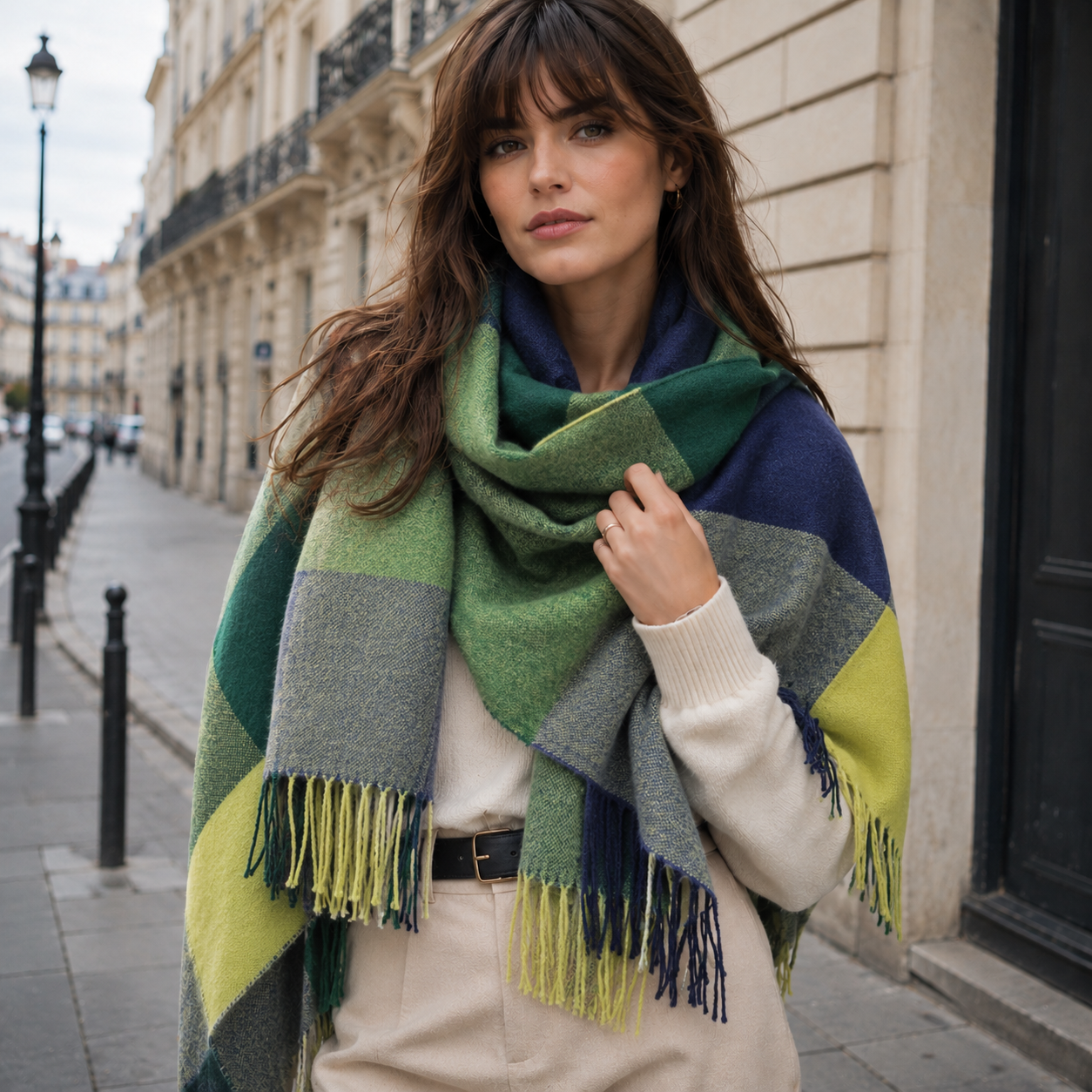 Grands carreaux Bleu-Vert