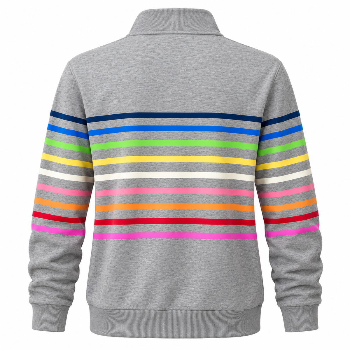 Pull-over rayé | Fermeture éclair quart | Confort doux