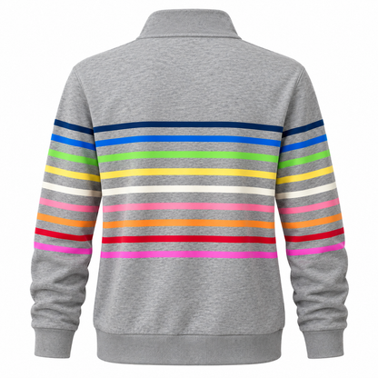 Pull-over rayé | Fermeture éclair quart | Confort doux