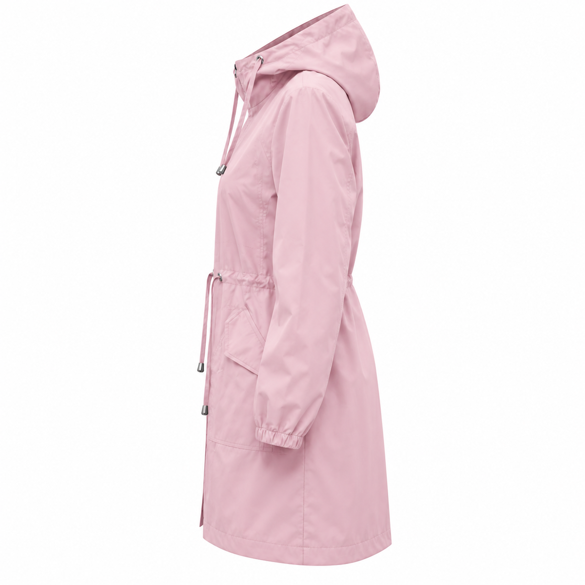 Imperméable femme | Grande taille, léger | Veste zippée à capuche