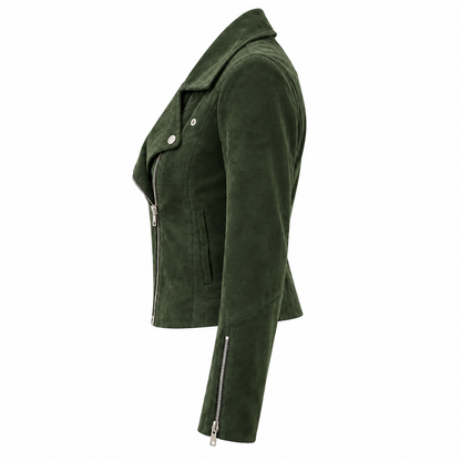 Veste en cuir femme | Style motard, vintage | Coupe classique