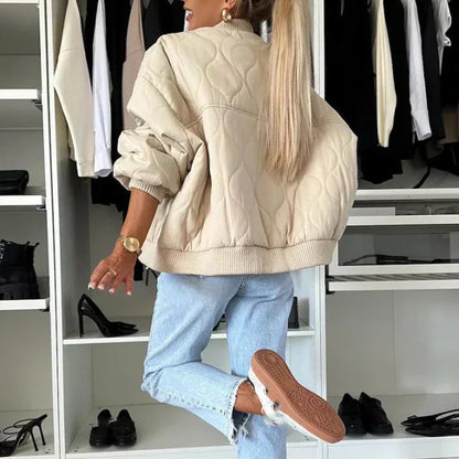 Veste Bomber Femme | Matelassée avec Boutons Pression