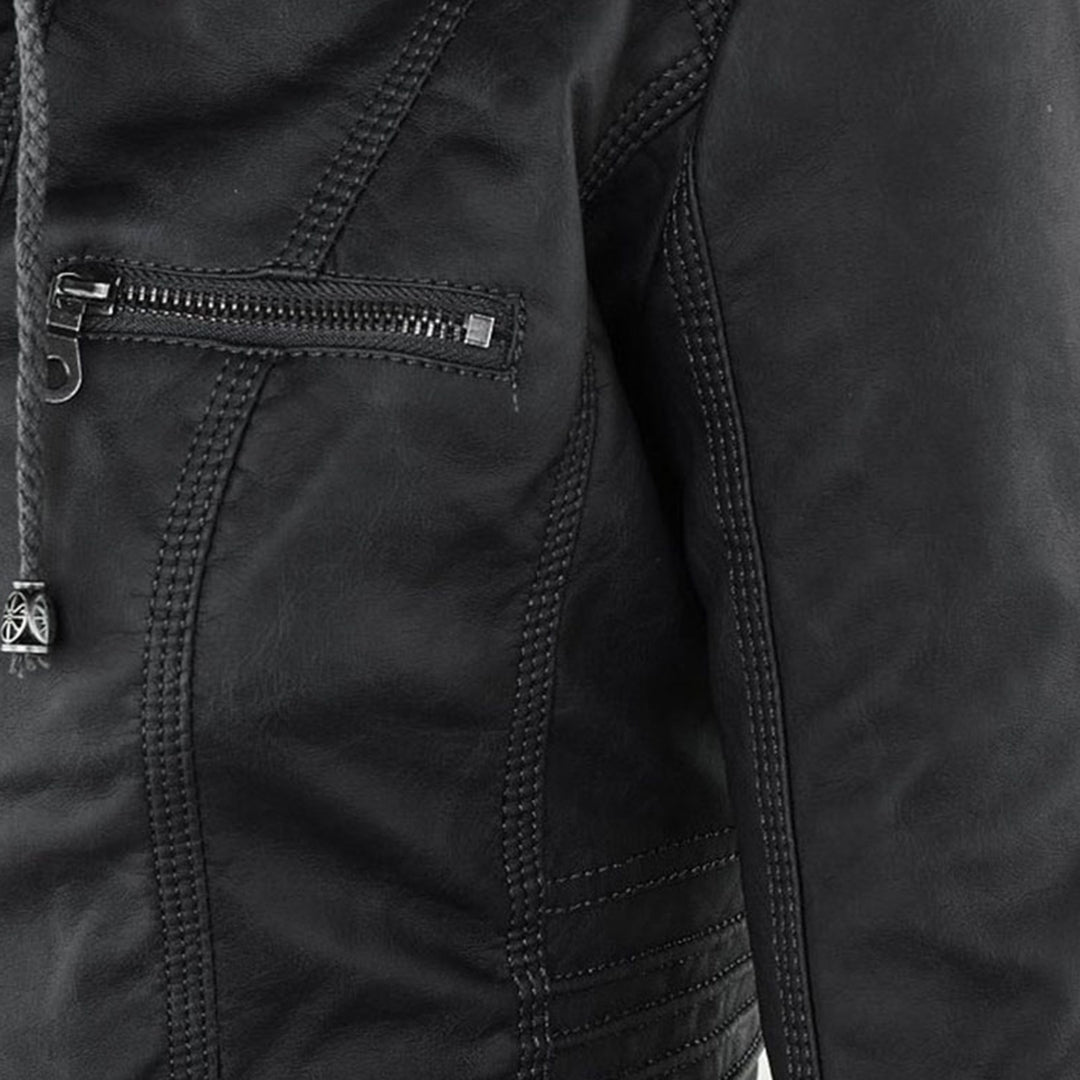 Veste Cuir Femme | Imperméable avec Capuche | Doublure Souple