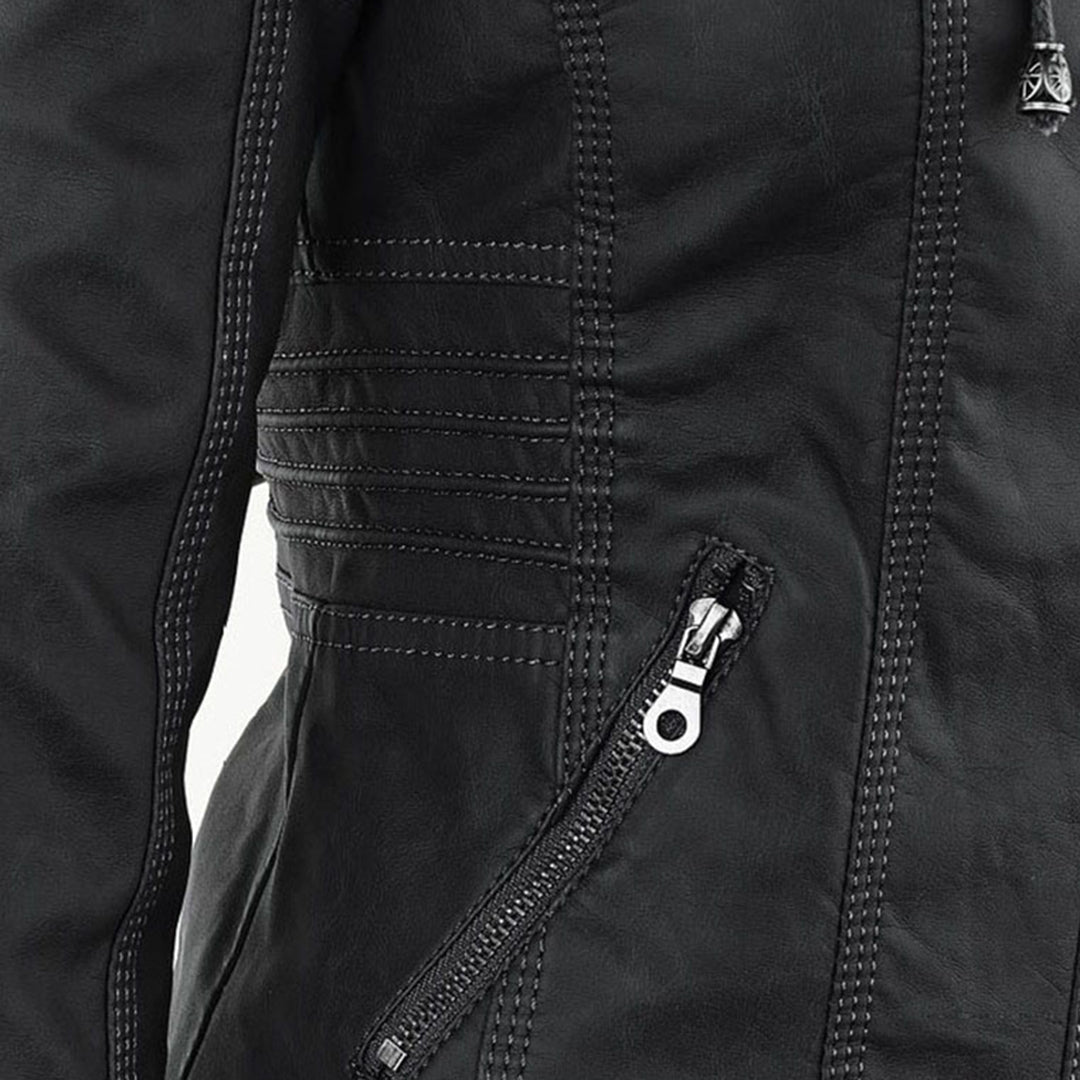 Veste Cuir Femme | Imperméable avec Capuche | Doublure Souple