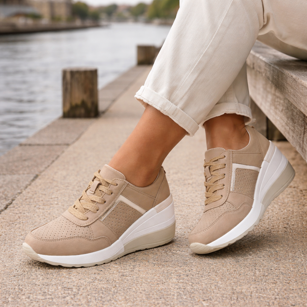 Baskets Compensées pour Femmes | Confortables, Élégantes | Perforées