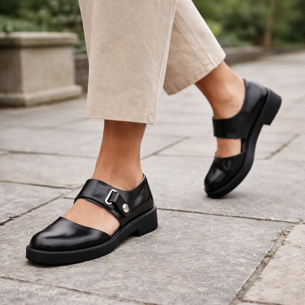 Chaussures Mary Jane pour Femmes | Confort Orthopédique | Noir, Bride