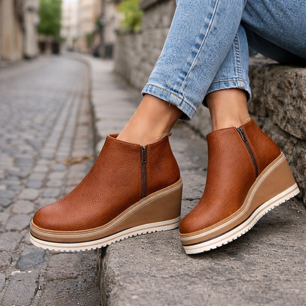Bottines à Plateforme Compensée pour Femmes | Confort et Soutien Toute la Journée