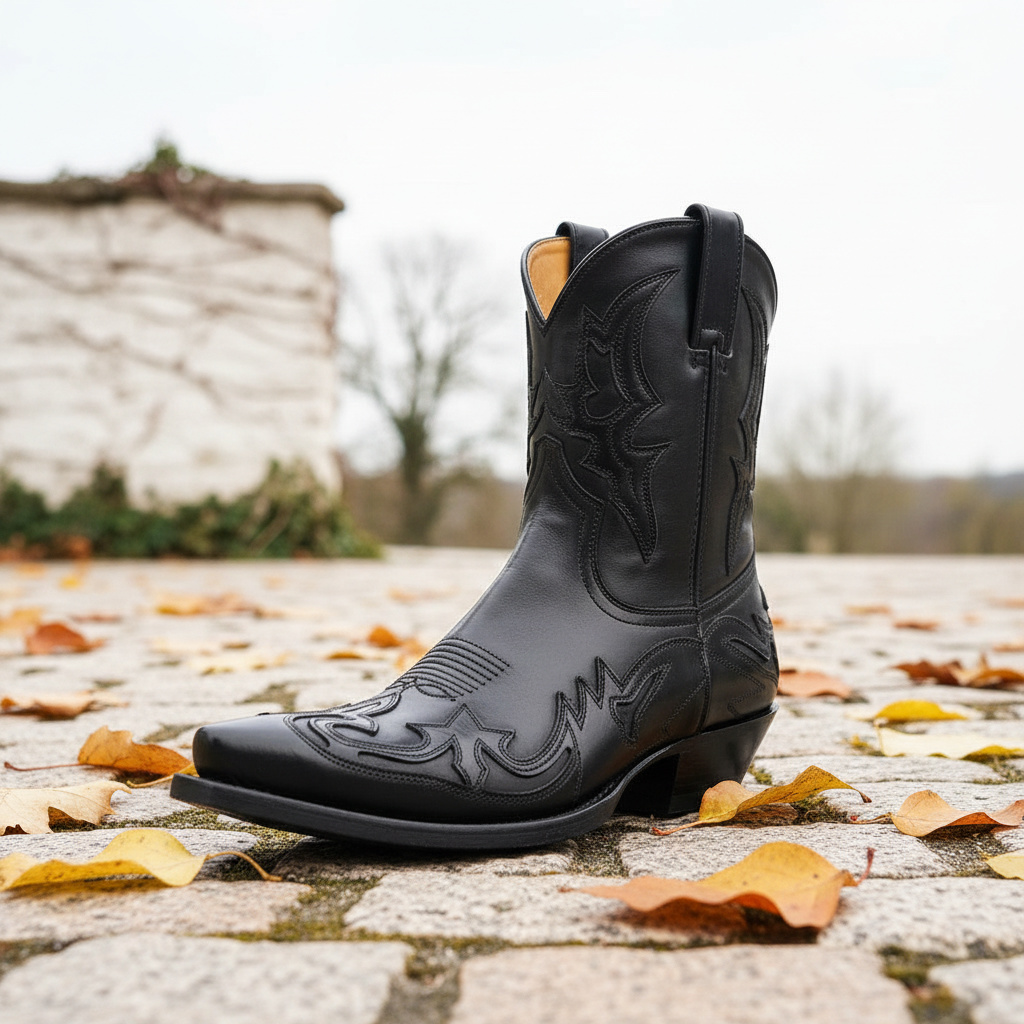 Bottes Western Cuir | Cowboy Unisexe | Broderie Style