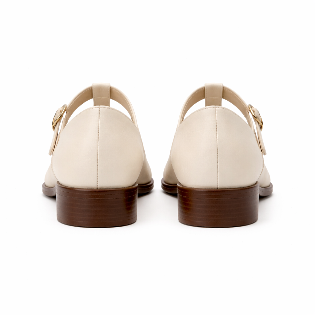 Chaussures Mary Jane pour femmes | T-Strap, talon bas | Détail Brogue