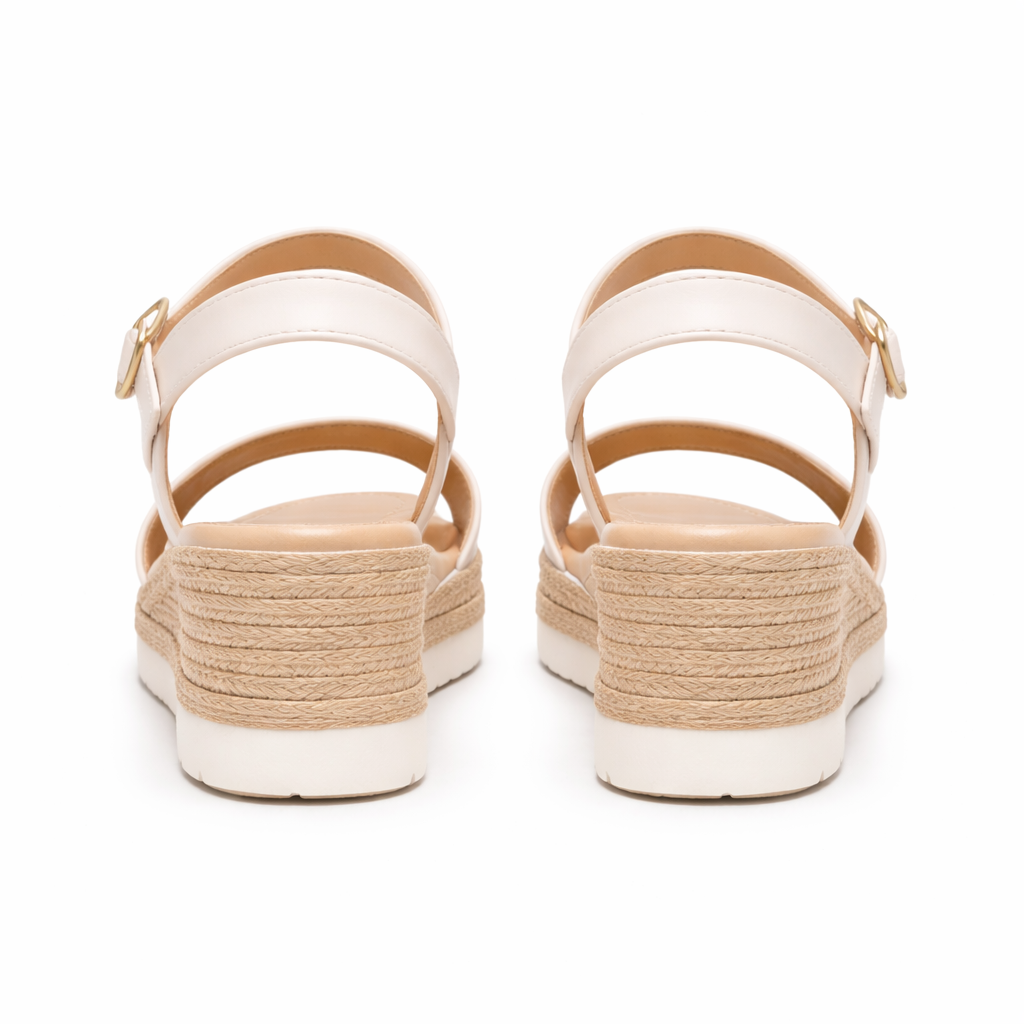 Sandales Compensées Femme | Confort Orthopédique | Boucle Ajustable