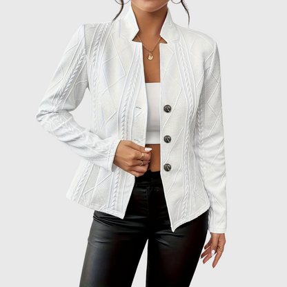 Blazer femme col rond coupe ajustée légère disponible en plusieurs couleurs