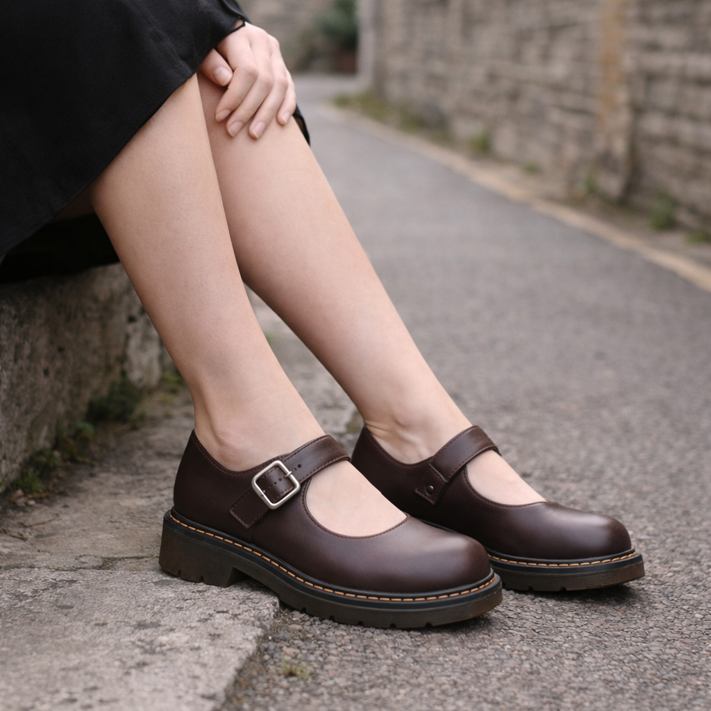 Chaussures Mary Jane pour femmes | Plateforme, semelle épaisse | Lanière à boucle en cuir